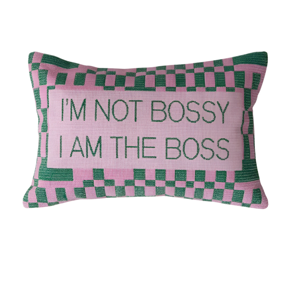 "I'm Not Bossy..." Cotton Velvet Lumbar Pillow