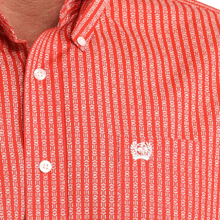 Cinch Men's Geo Red Button Down Shirt MEN - Clothing - Shirts - Short Sleeve Cinch