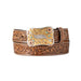 Nocona Women's 1 1/2" Floral Embossed Natural Scalloped Buckle Belt WOMEN - Accessories - Belts M&F Western Products
