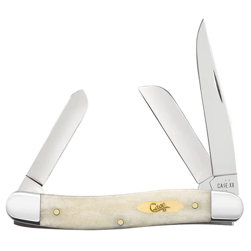 Case Medium Stockman - Natural Bone - Brass Case Bomb Shield Knives W.R. Case