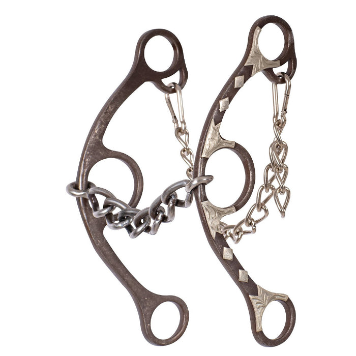 Sherry Cervi Long Shank Gag Barrel Bit w/Chain Tack - Bits Classic Equine