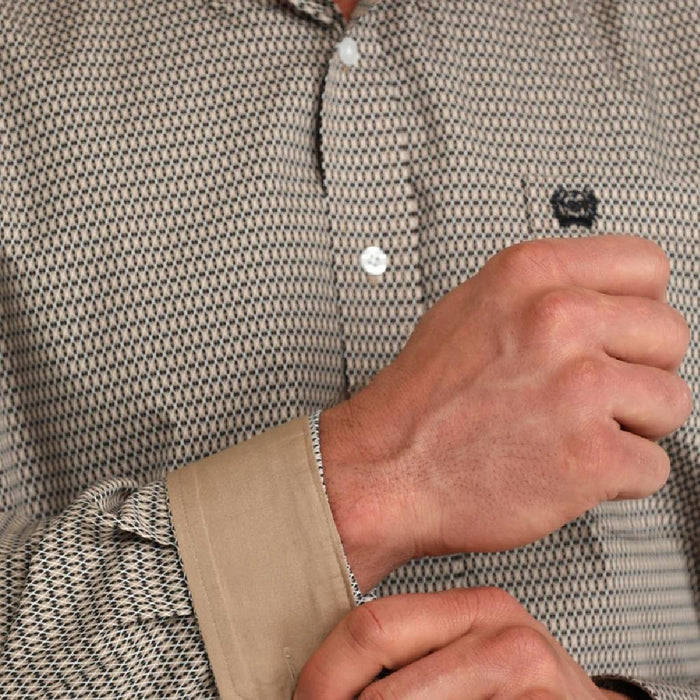 Cinch Men's Geo Khaki Button Down Shirt MEN - Clothing - Shirts - Long Sleeve Cinch