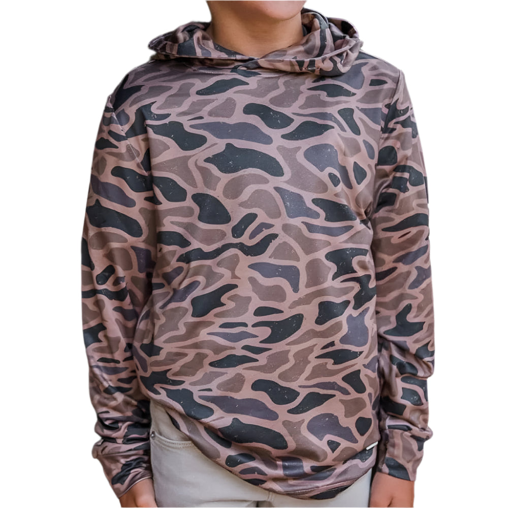 Burlebo Boy's Performance Hoodie - Gauge Camo