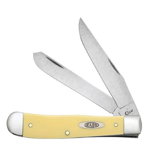 Case Yellow Synthetic Trapper with Clip Knives W.R. Case   