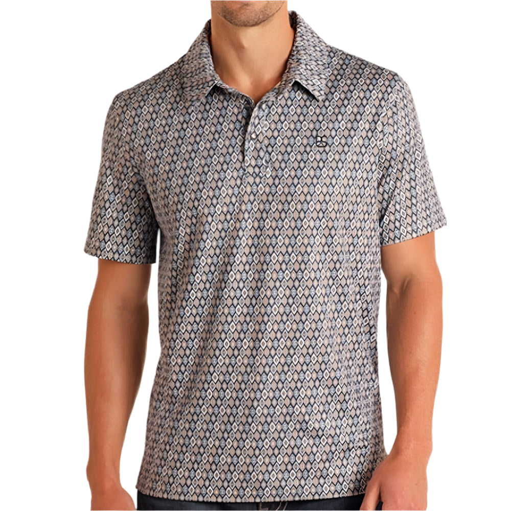 Panhandle Men's Diamond Geo Print Polo MEN - Clothing - Shirts - Short Sleeve Panhandle