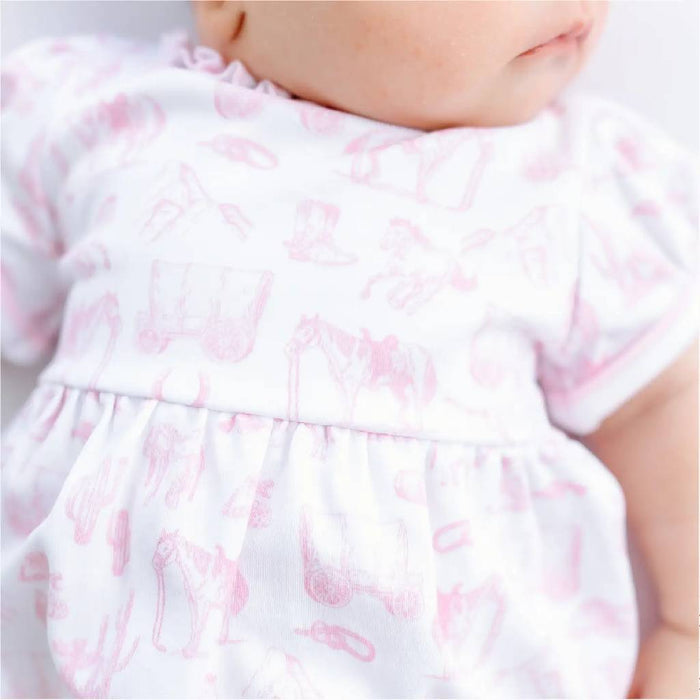 Magnolia Baby Girl's Pink Wild West Toile Bubble