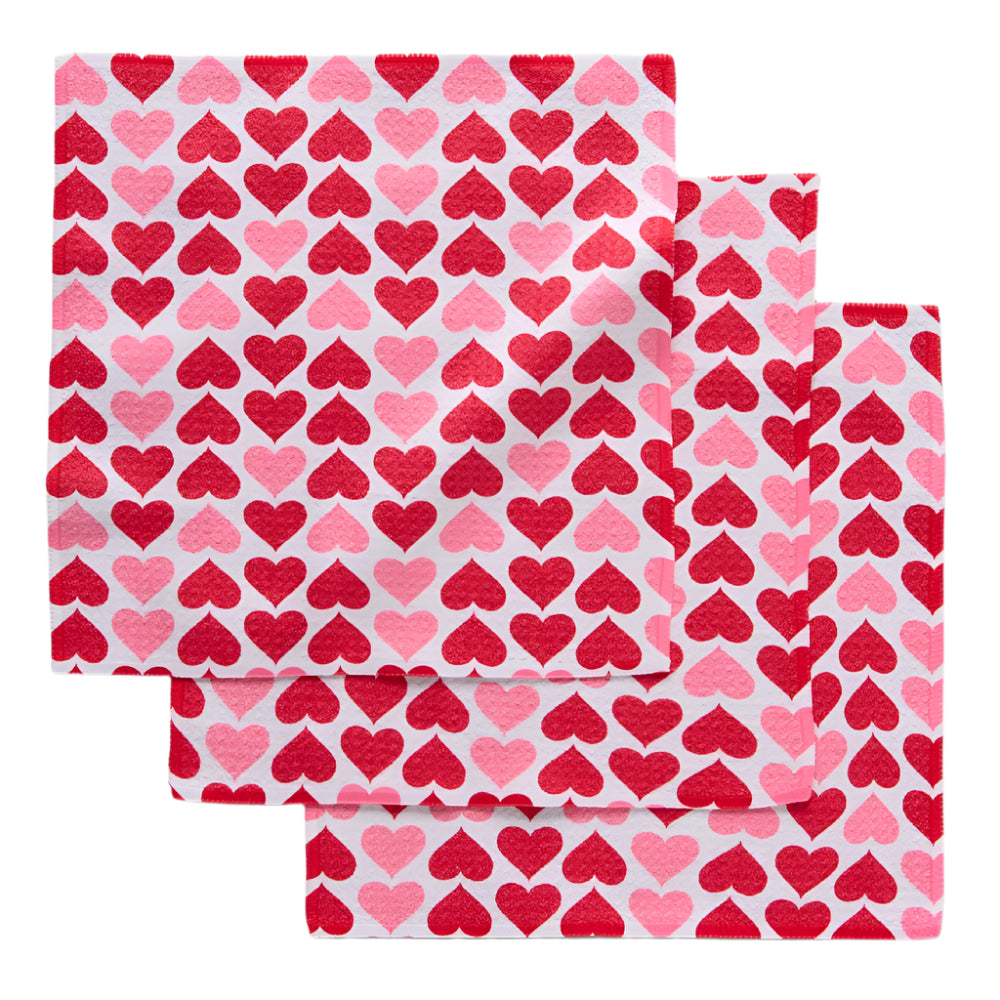 "Blushing Hearts" Dishcloth Set HOME & GIFTS - Tabletop + Kitchen - Kitchen Decor Geometry