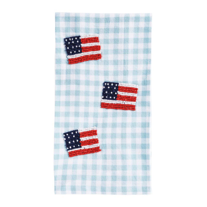 Mud Pie Flag Beaded Americana Towel