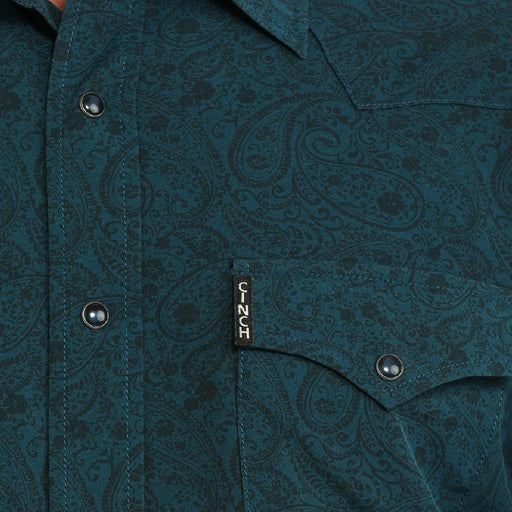 Cinch Men's Modern Paisley Teal Snap Shirt MEN - Clothing - Shirts - Long Sleeve Cinch