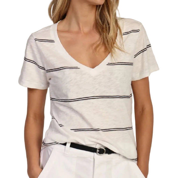 Dylan Marni Deep V Striped Tee