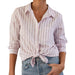 Dylan Jessie Petal Stripe Top WOMEN - Clothing - Tops - Long Sleeved Dylan