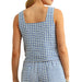 Miou Muse Gingham Square Neck Tank Top WOMEN - Clothing - Tops - Sleeveless Miou Muse