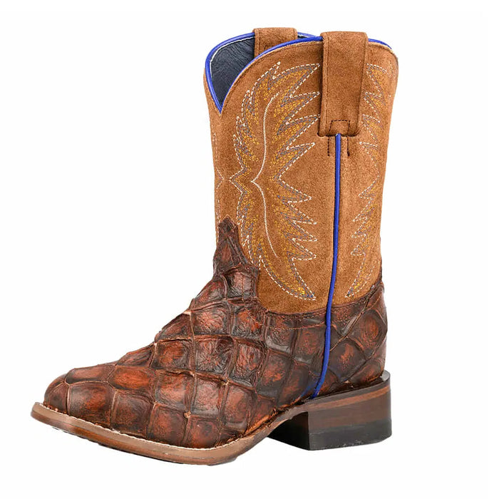 Roper Boy's Square Toe Amazon Fish Exotic Western Boot