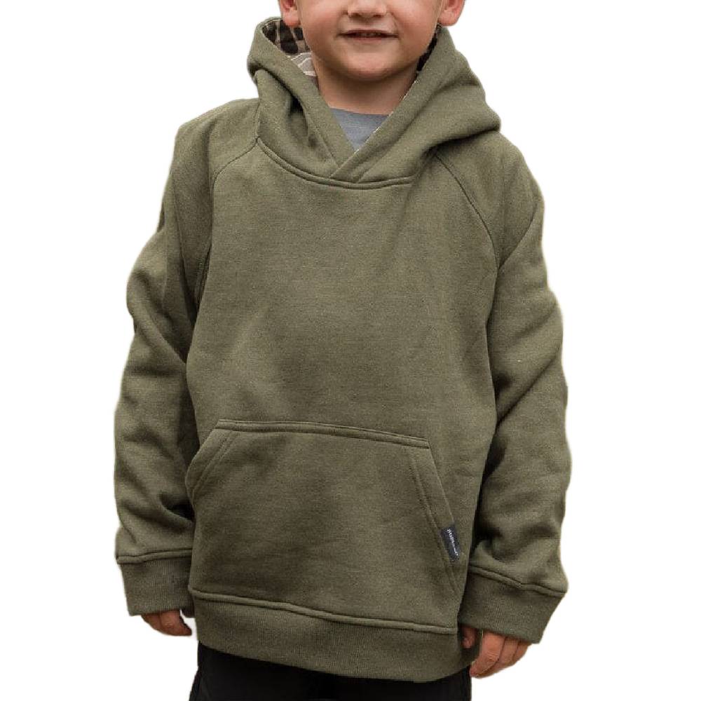 Burlebo Boy's Fleece Hoodie - Heather Olive