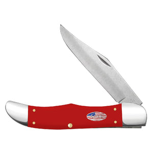 Case Folding Hunter American Carbon Steel Smooth Red Synthetic Knives W.R. Case   