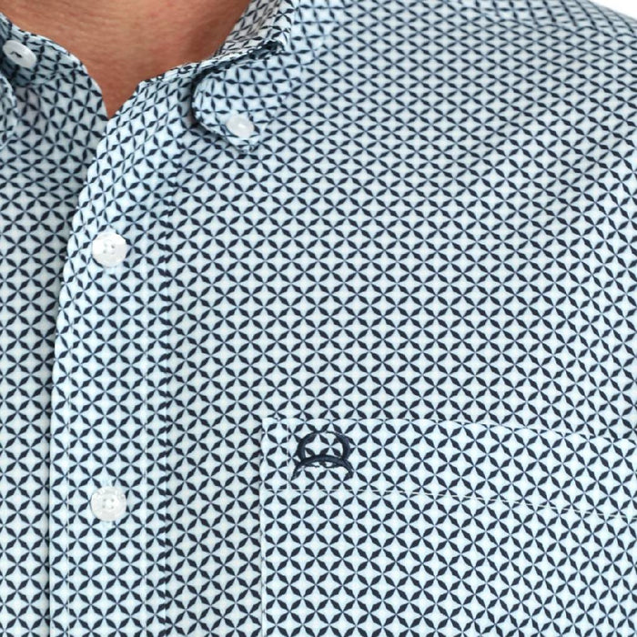 Cinch Men's Arenaflex Geo Light Blue Button Down Shirt