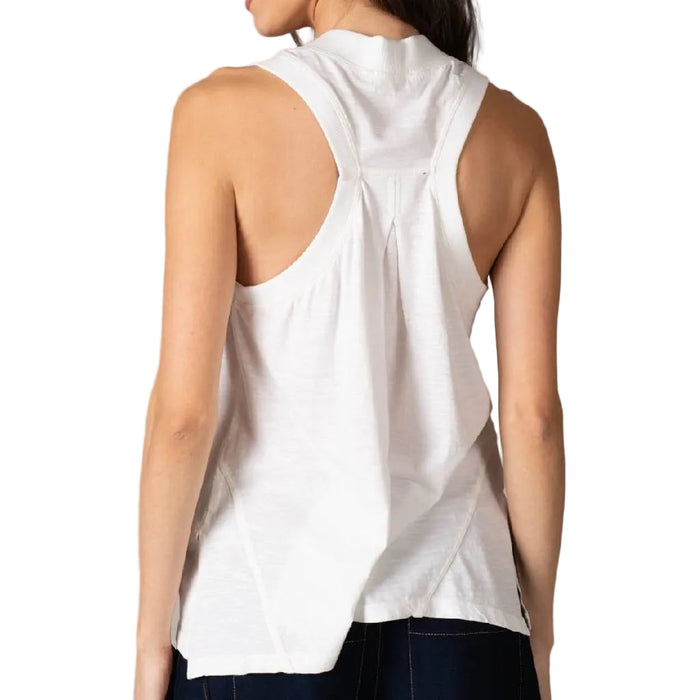 V-Neck Cotton Modal Slub White Tank