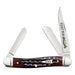 Case Medium Stockman - Pocket Worn Mahogany Bone w/Fluted Bolster Knives W.R. Case