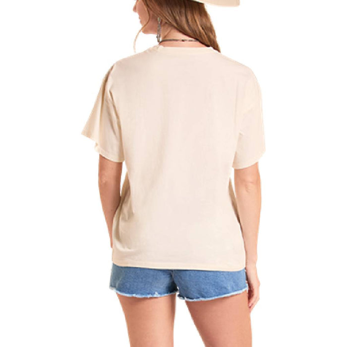 Rock & Roll Denim Women's Oversized Natural Graphic Tee