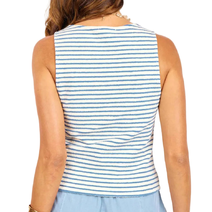 Sage The Label Baby Bud Blue Stripe Tank WOMEN - Clothing - Tops - Sleeveless Sage The Label