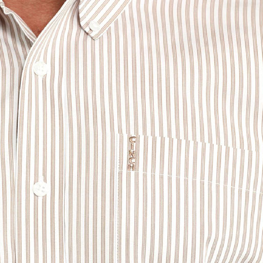 Cinch Men's Modern White Stripe Button Down Shirt MEN - Clothing - Shirts - Long Sleeve Cinch