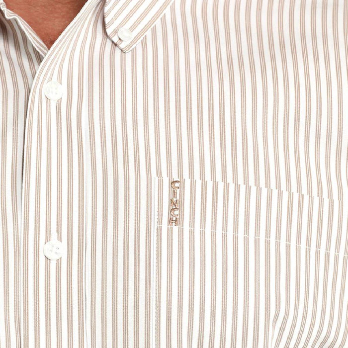 Cinch Men's Modern White Stripe Button Down Shirt MEN - Clothing - Shirts - Long Sleeve Cinch