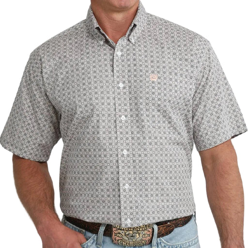 Cinch Men's Geo White Button Down Shirt MEN - Clothing - Shirts - Short Sleeve Cinch