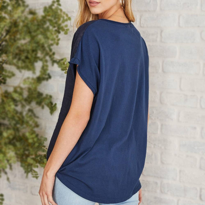 * Italian Linen Drawstring Tee - FINAL SALE WOMEN - Clothing - Tops - Short Sleeved Milio Milano