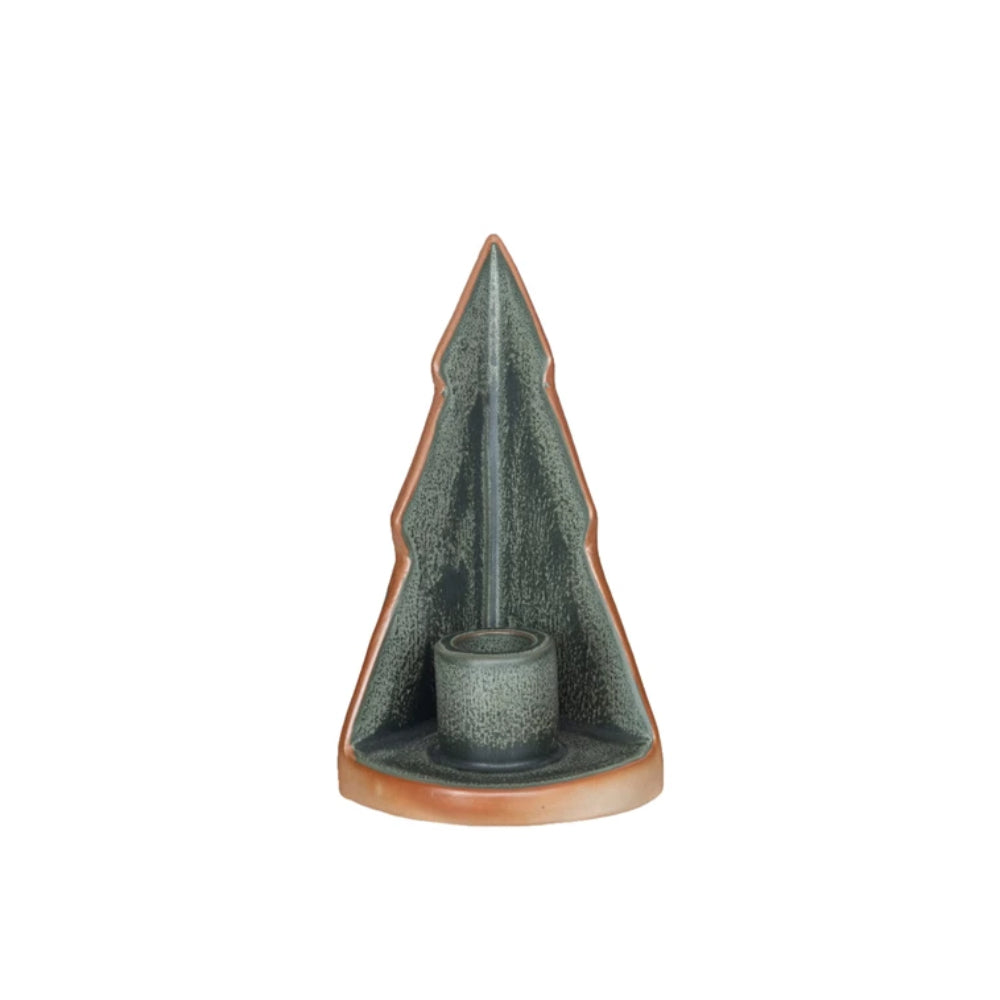 Small Stoneware Tree Taper Holder