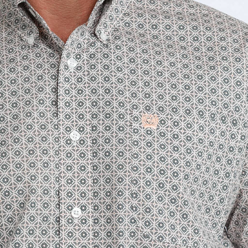 Cinch Men's Geo White Button Down Shirt MEN - Clothing - Shirts - Short Sleeve Cinch