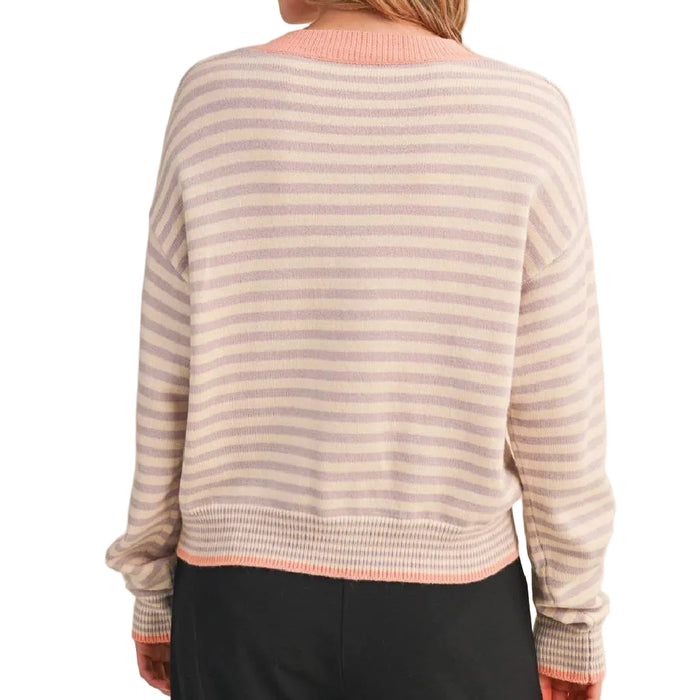 Striped Lavender Cardigan