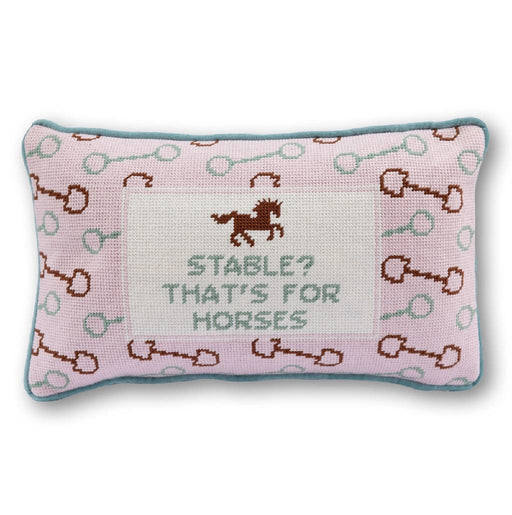 Stable Needlepoint Pillow HOME & GIFTS - Home Decor - Decorative Pillows Furbish Studio