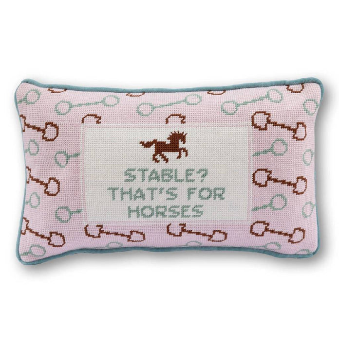 Stable Needlepoint Pillow HOME & GIFTS - Home Decor - Decorative Pillows Furbish Studio