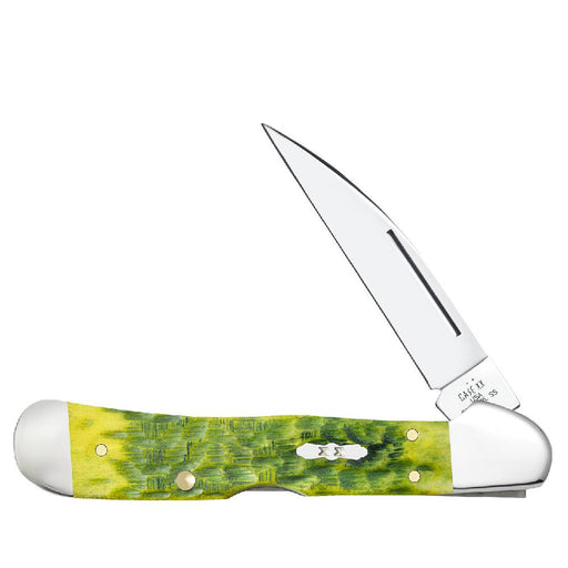 Case Copperlock - Green Apple Bone Peach Seed Jig Knives W.R. Case