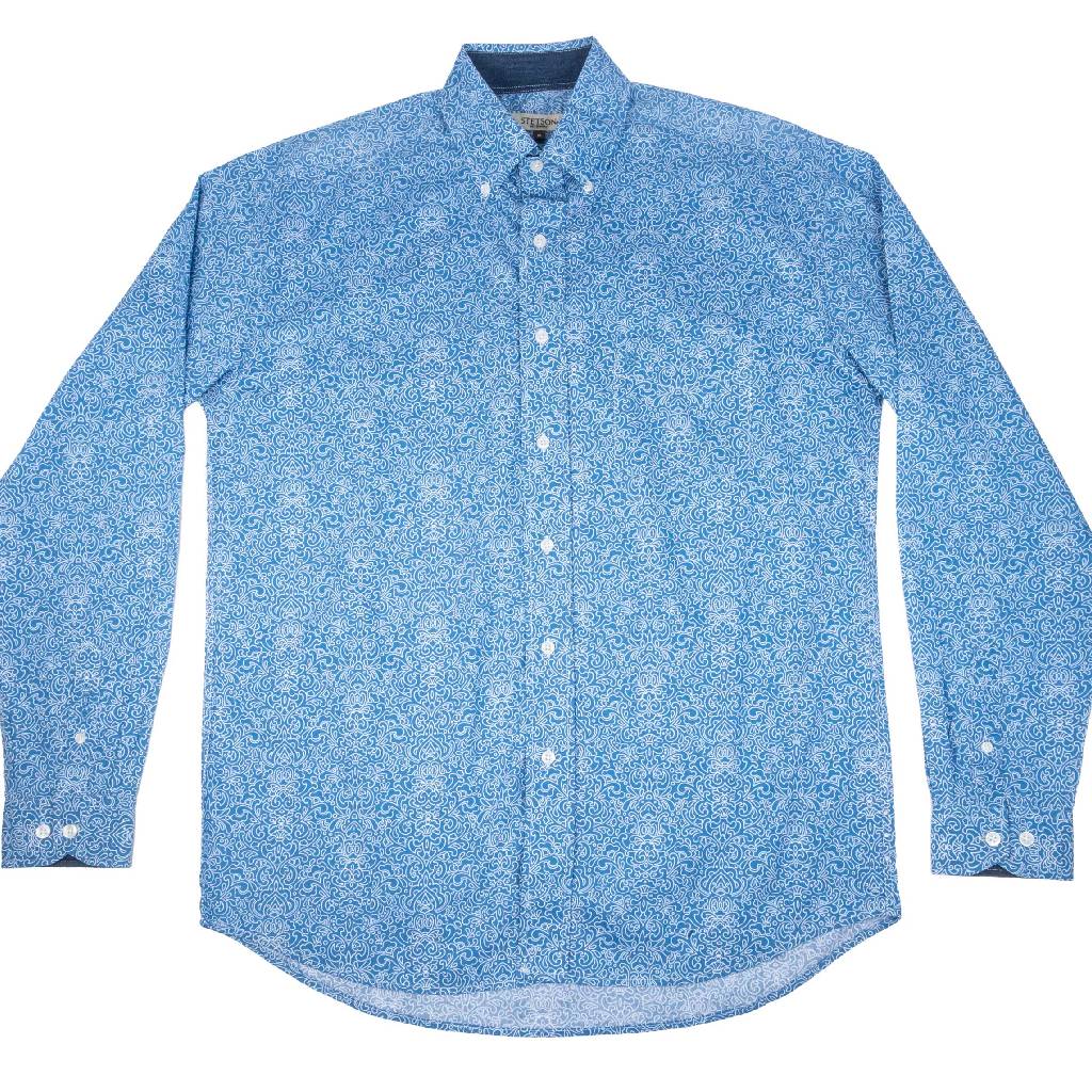 Stetson Men's Scroll Print Button Down Shirt - FINAL SALE MEN - Clothing - Shirts - Long Sleeve Stetson