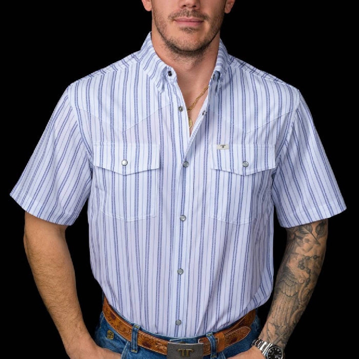 Ferrell Brand The Jack In Blue Pearl Snap Western Shirt