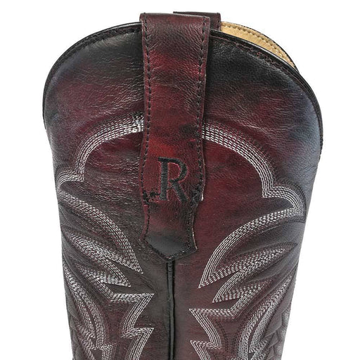 R. Watson Men's Black Cherry Full Quill Ostrich Boot MEN - Footwear - Exotic Western Boots R Watson   