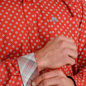 Cinch Men's Geo Square Button Shirt - FINAL SALE MEN - Clothing - Shirts - Long Sleeve Shirts Cinch   