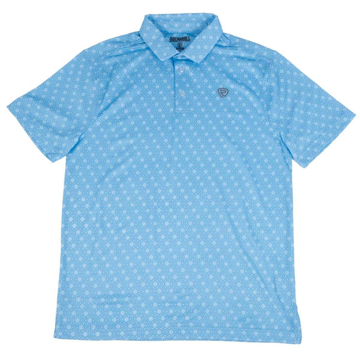 Rock & Roll Denim Men's Sky Blue Geo Polo Shirt