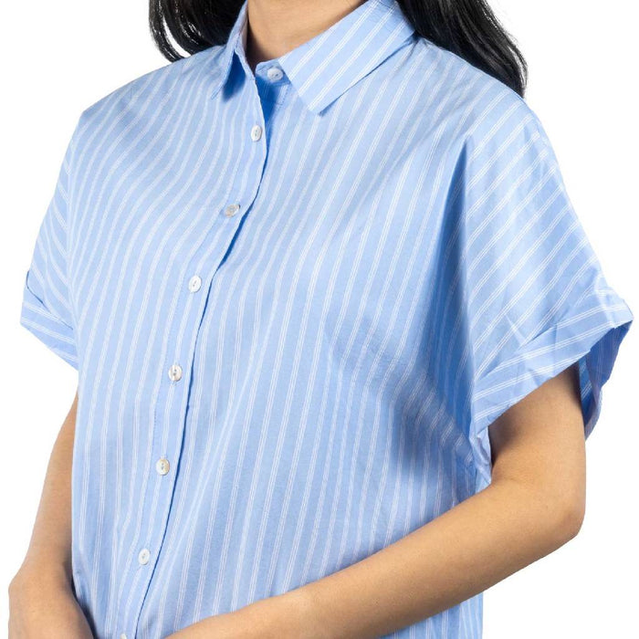 Virginia Stripe Sky Blue Top WOMEN - Clothing - Tops - Short Sleeved Olivaceous