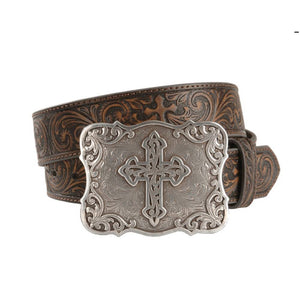 Nocona Women's Embossed Floral Tooled Cross Belt WOMEN - Accessories - Belts M&F Western Products