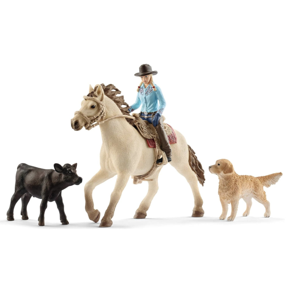 Western Playset - Cowgirl Figurine with Horse, Cow, Dog and Rodeo Accessories KIDS - Accessories - Toys Schleich   