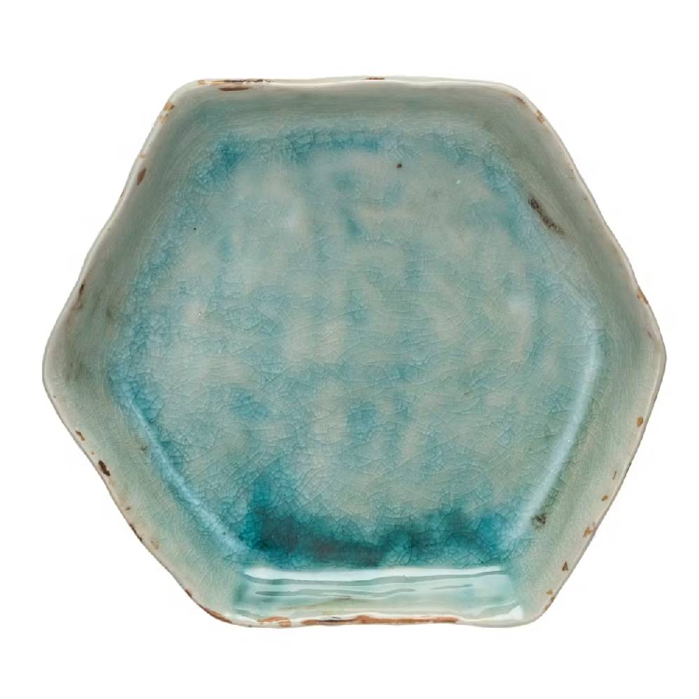 Stoneware Hexagon Plate HOME & GIFTS - Tabletop + Kitchen - Dinnerware Creative Co-Op