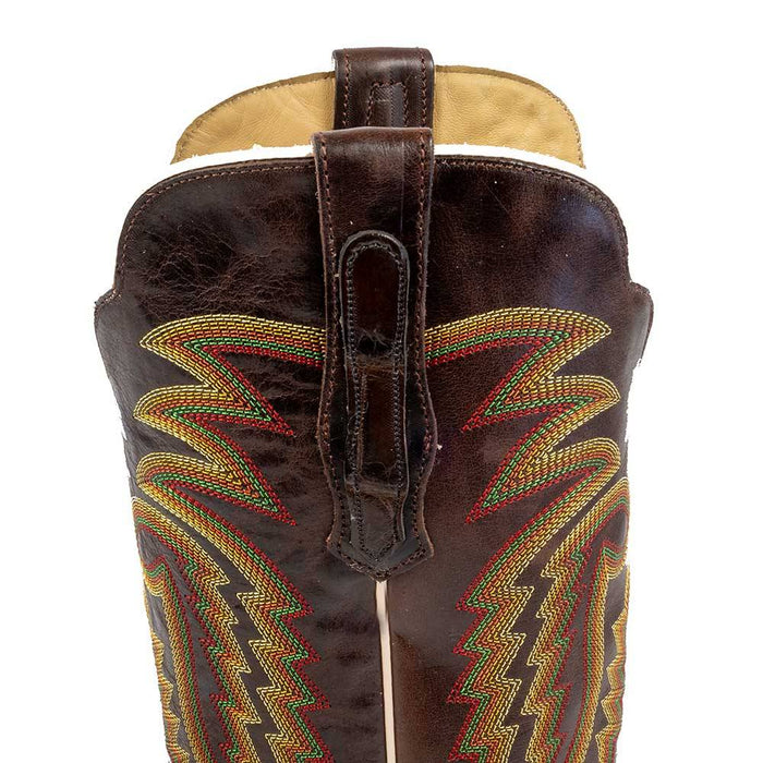 R. Watson Men's Chocolate Cross Cut Alligator Boot