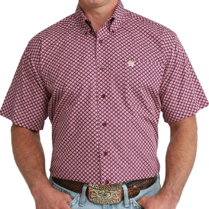 Cinch Men's Geo Purple Button Down Shirt
