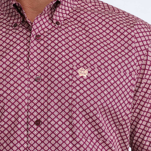 Cinch Men's Geo Purple Button Down Shirt MEN - Clothing - Shirts - Short Sleeve Cinch