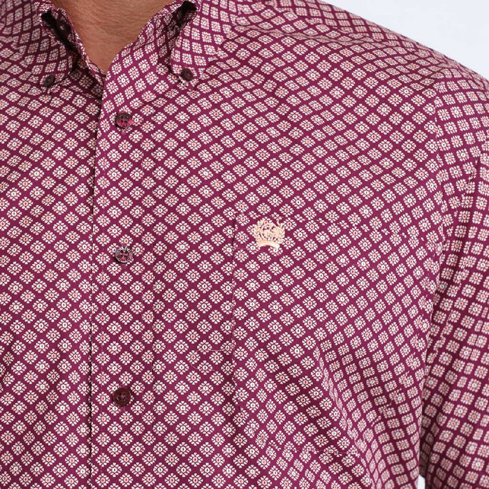 Cinch Men's Geo Purple Button Down Shirt