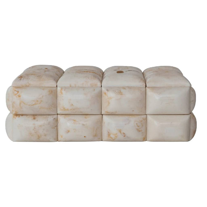 Marble Resin Ivory Studded Box