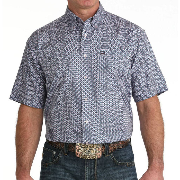 Cinch Men's Arenaflex Geo Lilac Button Down Shirt MEN - Clothing - Shirts - Short Sleeve Cinch
