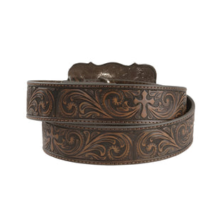 Nocona Women's Embossed Floral Tooled Cross Belt WOMEN - Accessories - Belts M&F Western Products